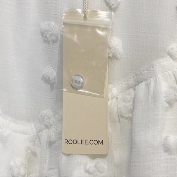 ROOLEE NWT White Ruffle Polka Dot Cap Sleeve Blouse Shirt M - Picture 11 of 11
